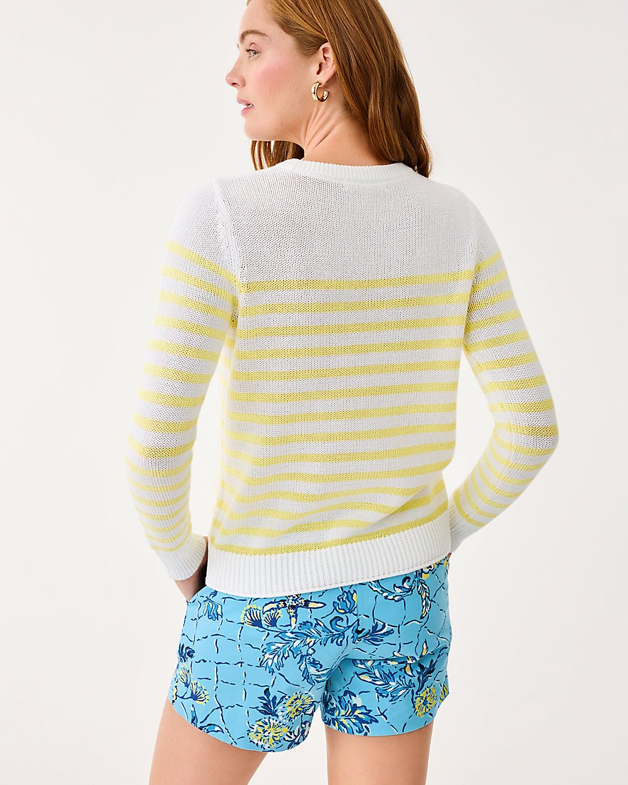 Lilly Pulitzer - Kelsa Sweater - Resort White Stay Sunny Embroidery
