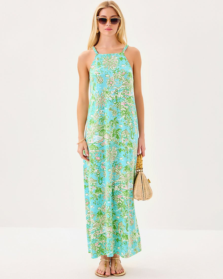 Kyleigh Maxi Dress - Fresh Water Blue Sunbathers Bliss
