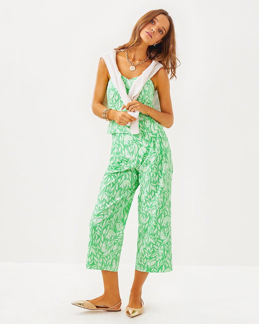 Kylo Strapless Stretch Bustler Top - Fauna Green Tulip To Tango