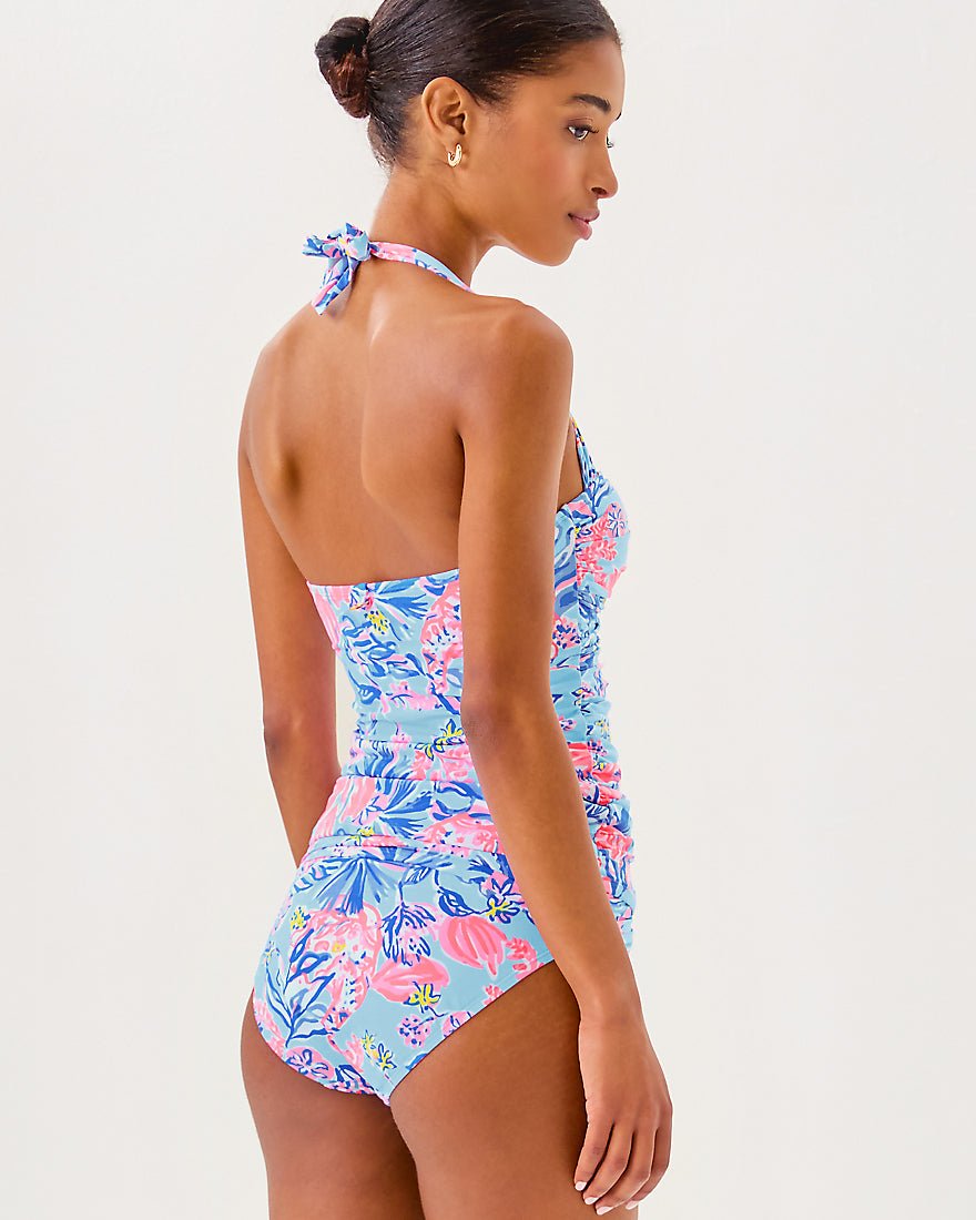 Lagoon Sarong Hipster Bikini Bottom - Multi Elephant Splash