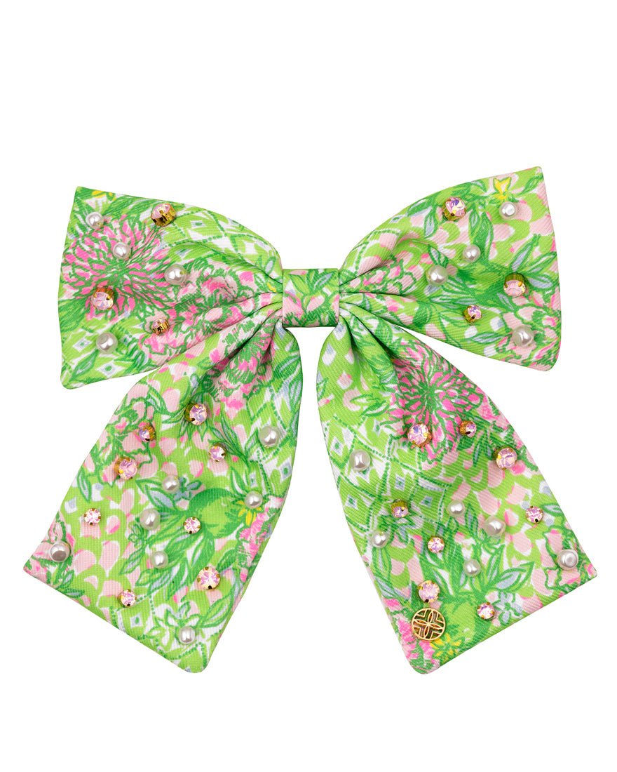Large Barrette Bow - Lime Feeling Good