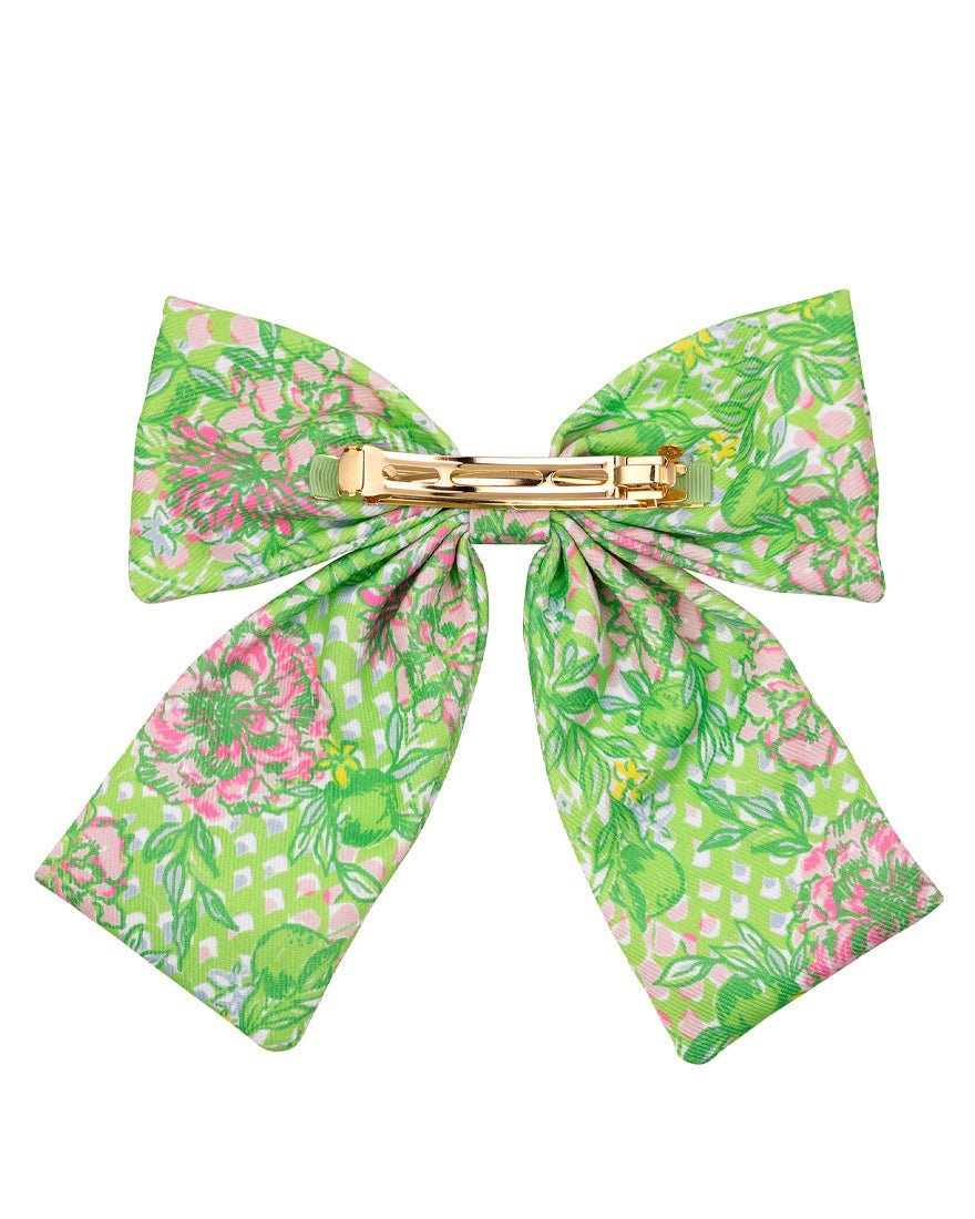Large Barrette Bow - Lime Feeling Good