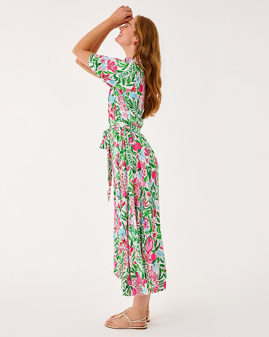 Larkyn Midi Shirtdress - Multi Glowing Gardens