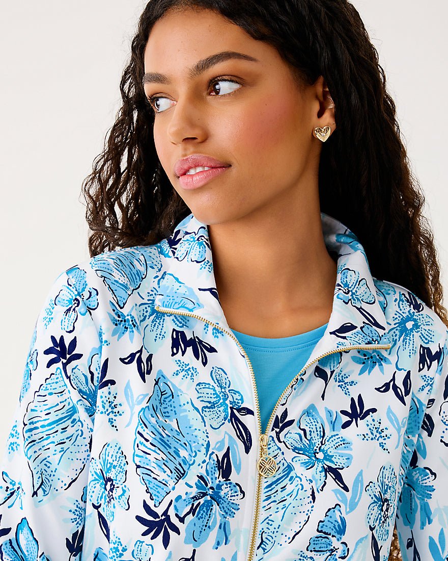 Lilly Pulitzer - Leona Upf 50 Plus Zip Up - Resort White Seashell Splendor