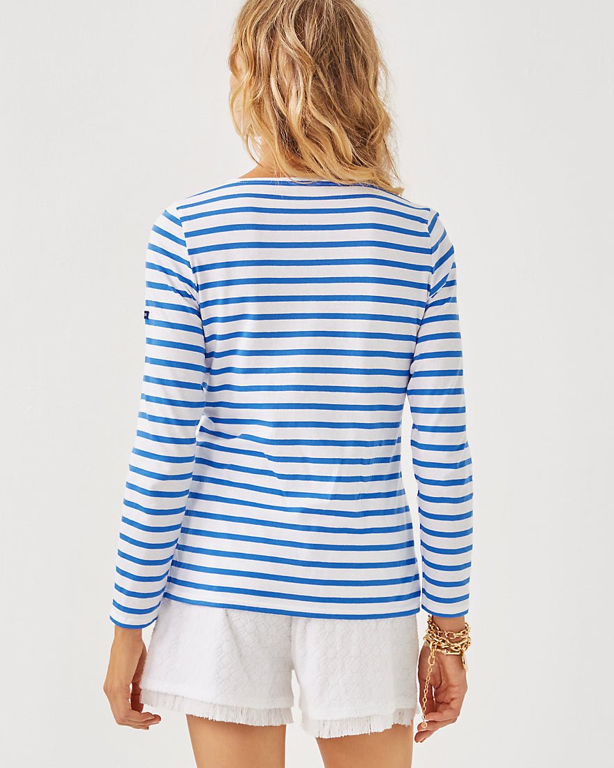 Lilly X Saint James Minquidame Tee - Azure Soleil Stripes