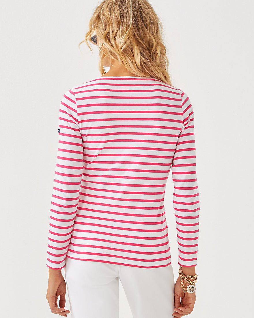 Lilly X Saint James Minquidame Tee - Rose Soleil Stripes