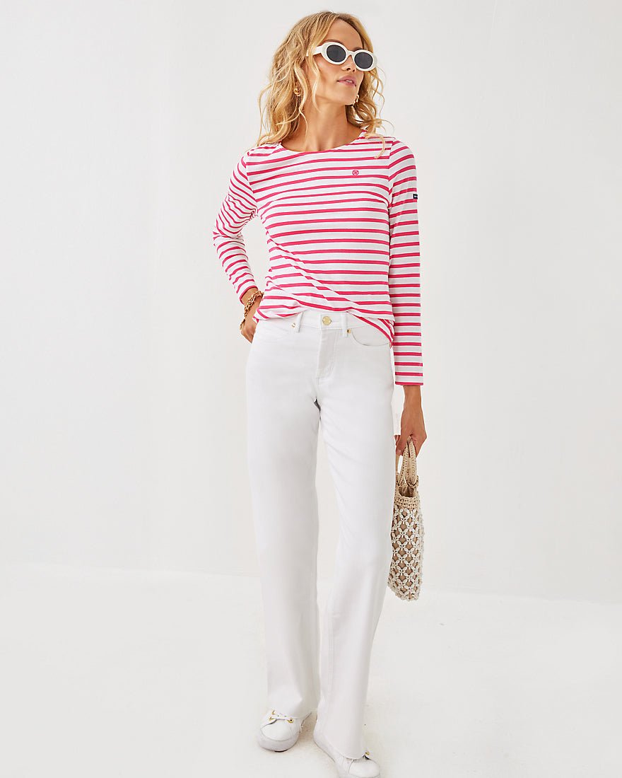 Lilly X Saint James Minquidame Tee - Rose Soleil Stripes