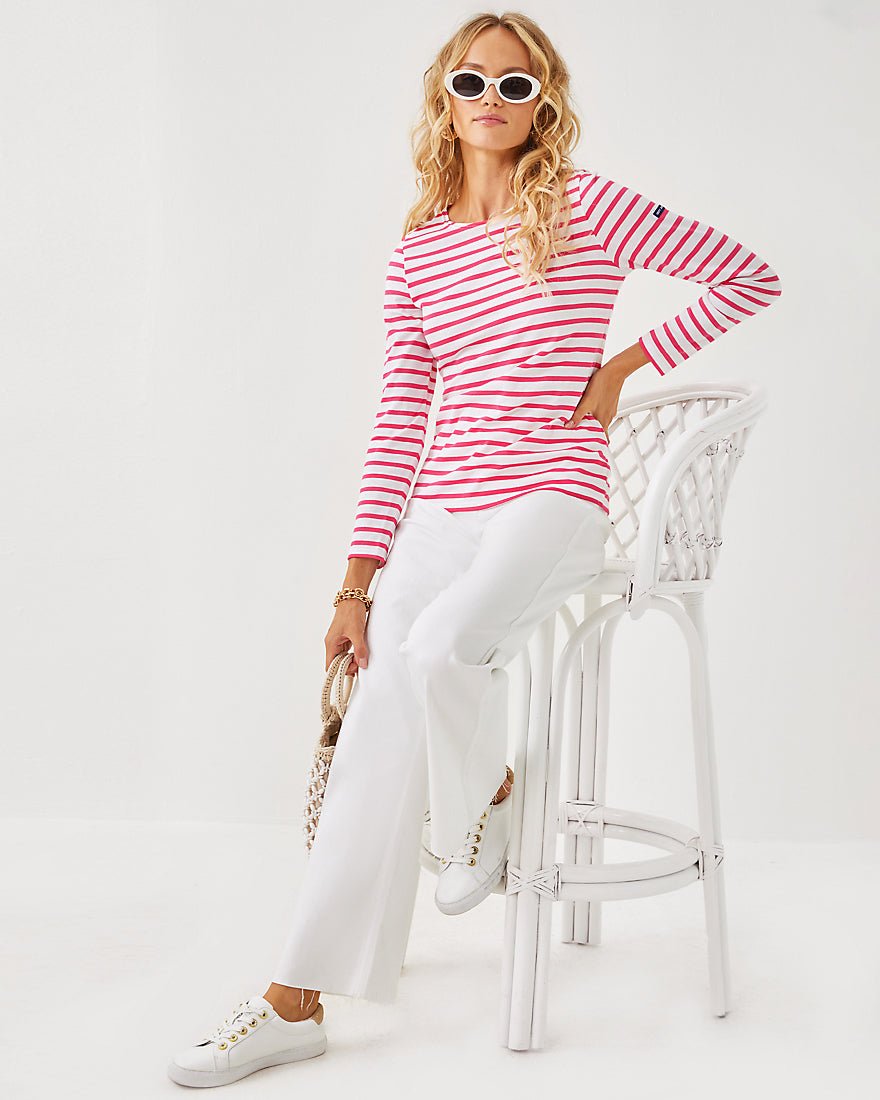 Lilly X Saint James Minquidame Tee - Rose Soleil Stripes