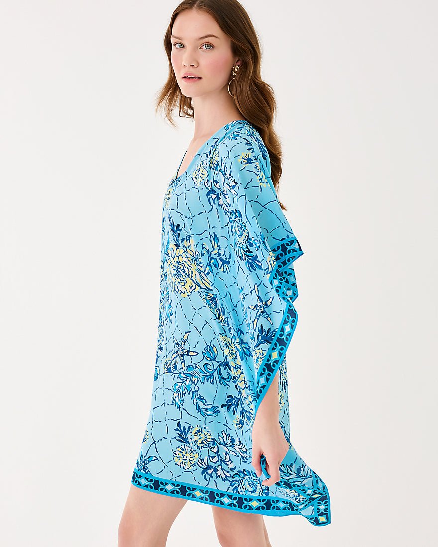 Lilly Pulitzer - Lindamarie Silk Caftan - Bellevue Blue Breakers Beach
