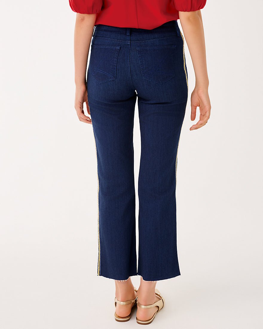 Lindessa Embellished Crop Jean - Dark Wash