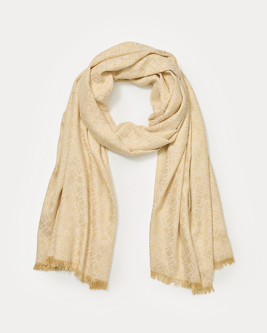 Logo Jacquard Wrap - Wicker Tan X Coconut