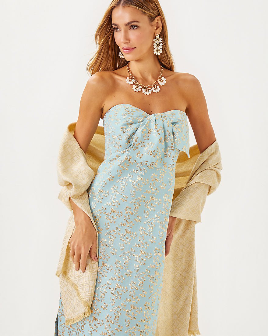 Logo Jacquard Wrap - Wicker Tan X Coconut