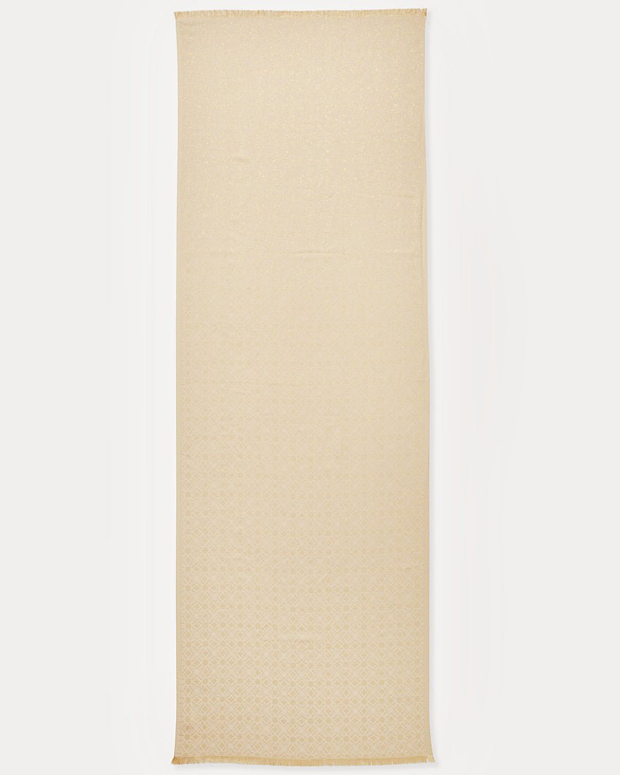 Logo Jacquard Wrap - Wicker Tan X Coconut