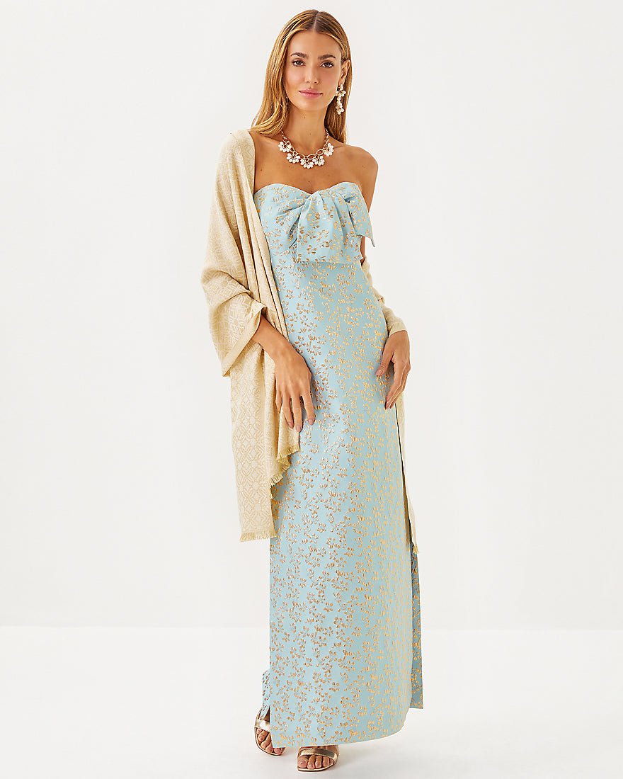 Logo Jacquard Wrap - Wicker Tan X Coconut