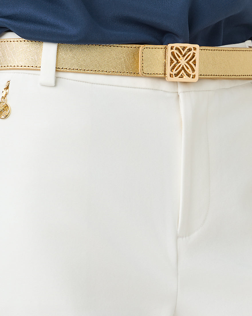 Lp Skinny Leather Logo Belt