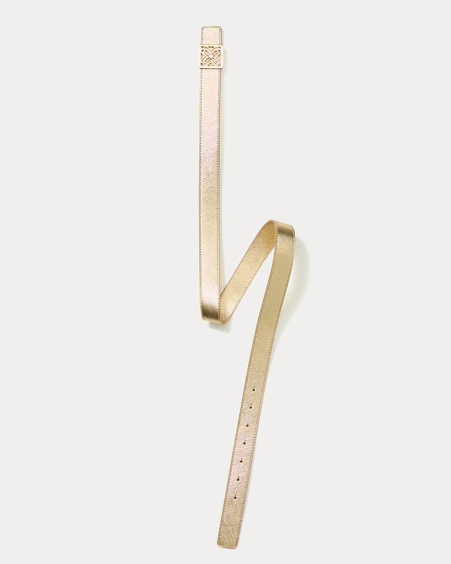 Lp Skinny Leather Logo Belt