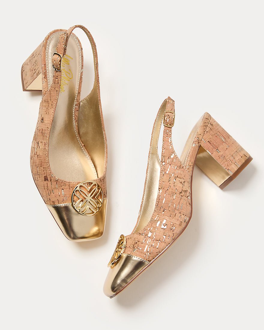Mari Cork Slingback Pump - Natural