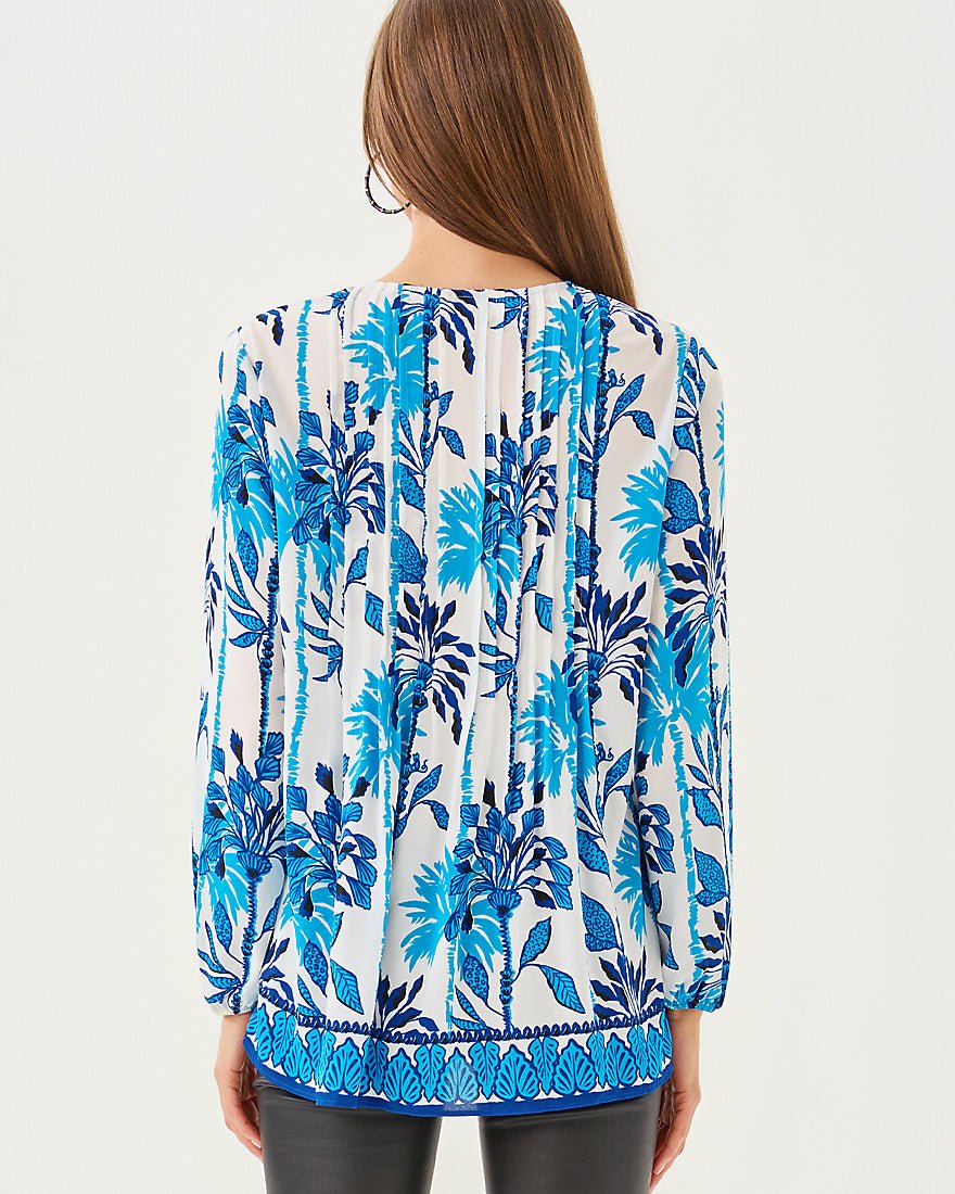 Marilina Long Sleeve Tunic Top - Coconut Swayin In The Breeze