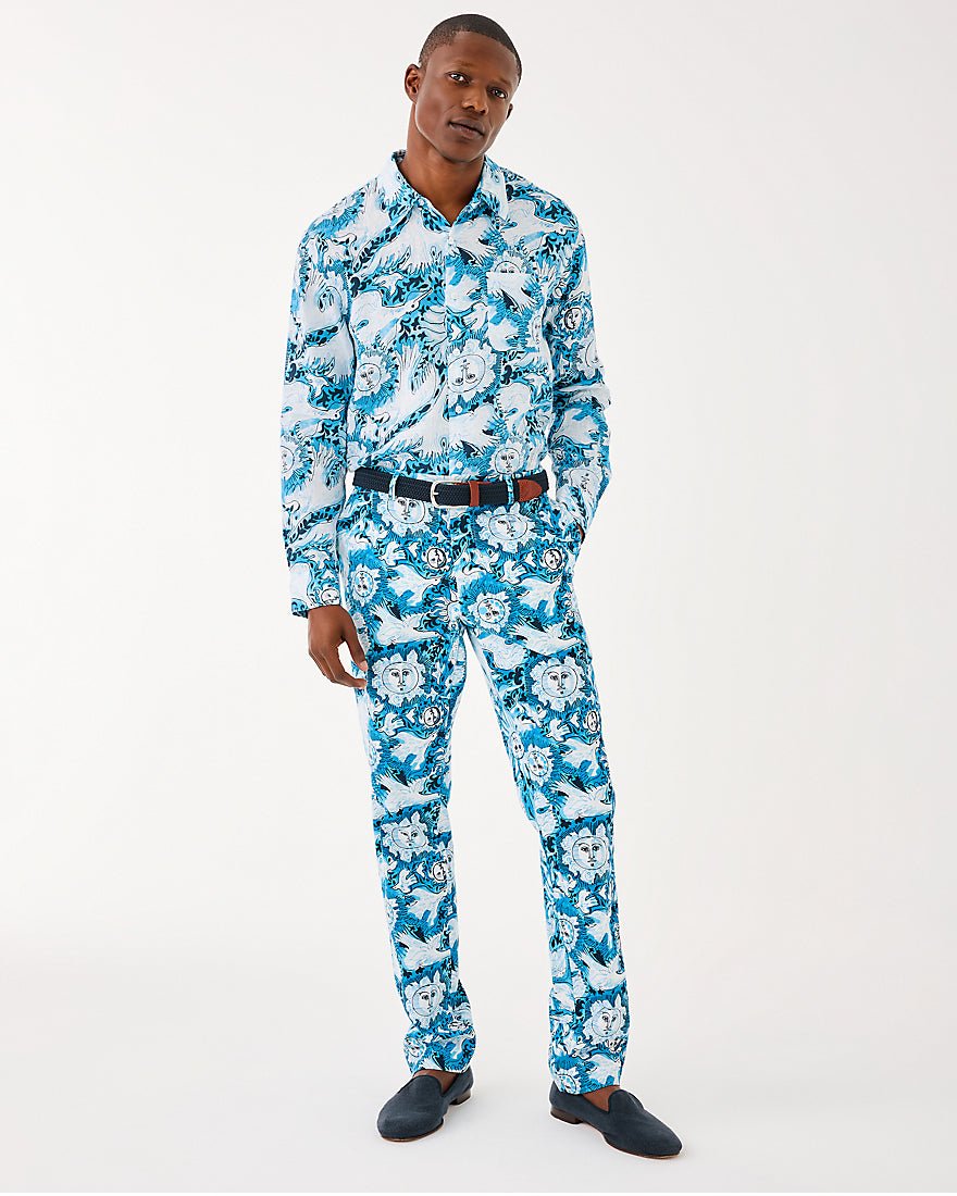 Lilly Pulitzer - Mens Stuff Addison Shirt - Bellevue Blue Lilly Gulls