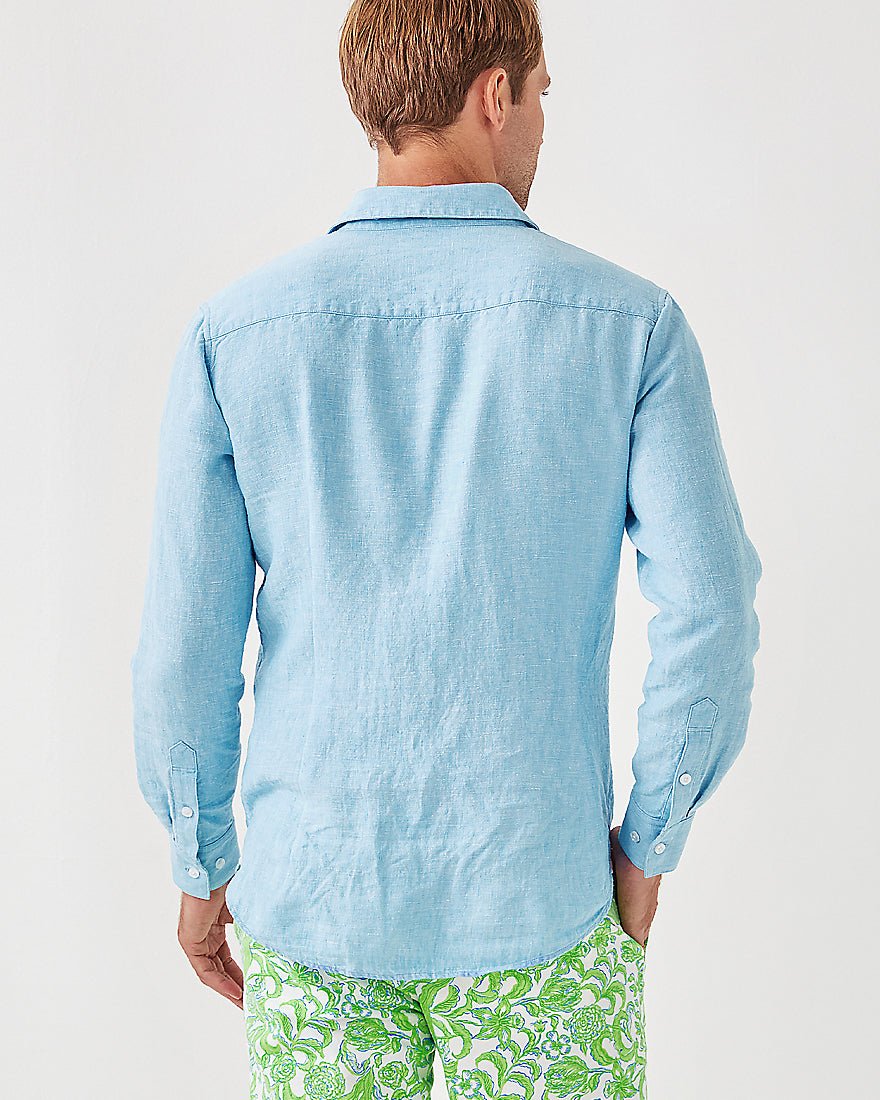 Mens Stuff Addison Shirt - Blue Peri X Resort White