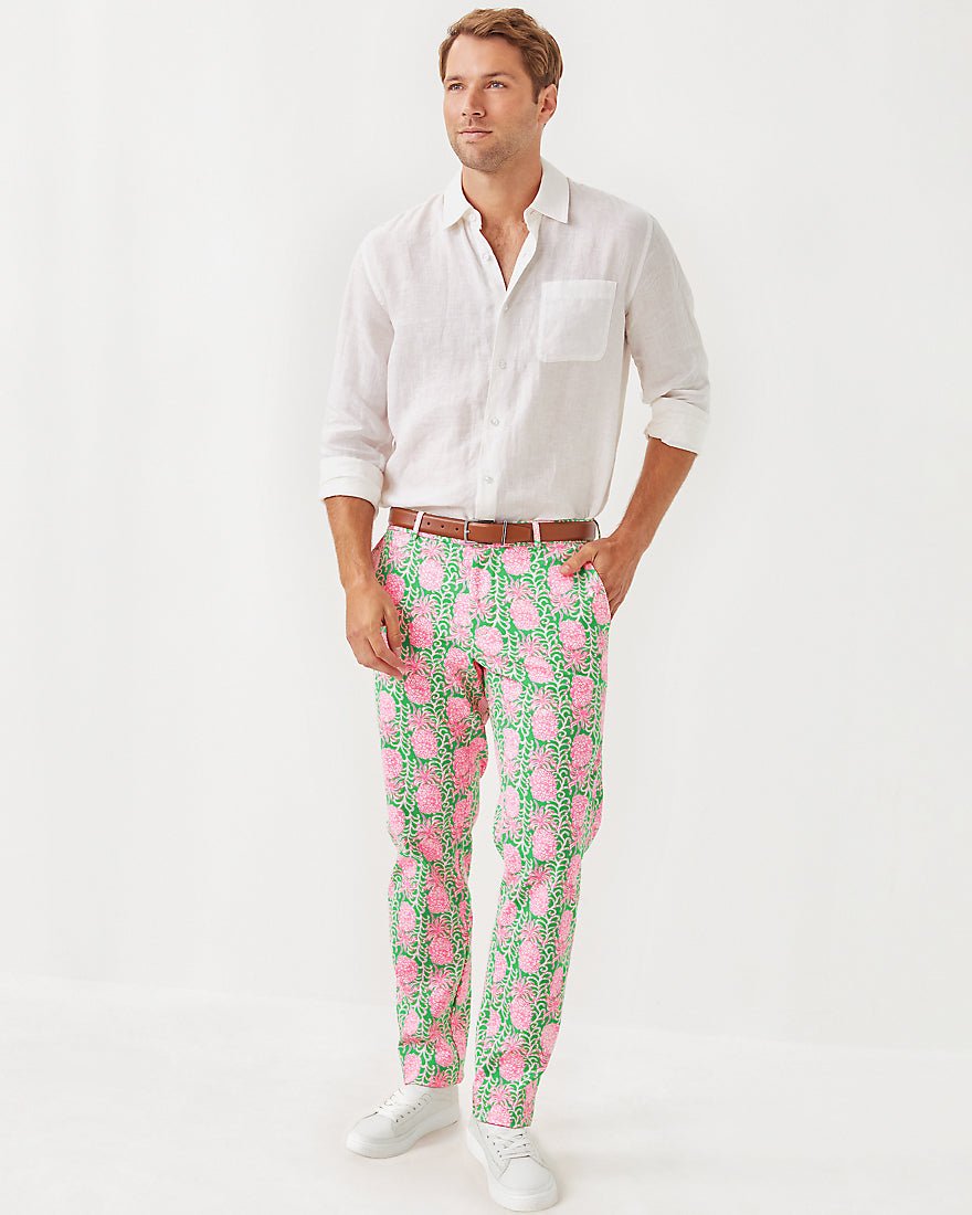 Mens Stuff Mizner Stretch Pant - Fauna Green Party Like A Pineapple