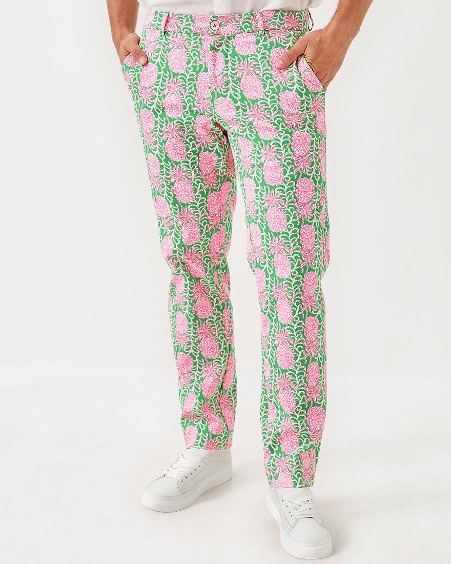 Mens Stuff Mizner Stretch Pant - Fauna Green Party Like A Pineapple