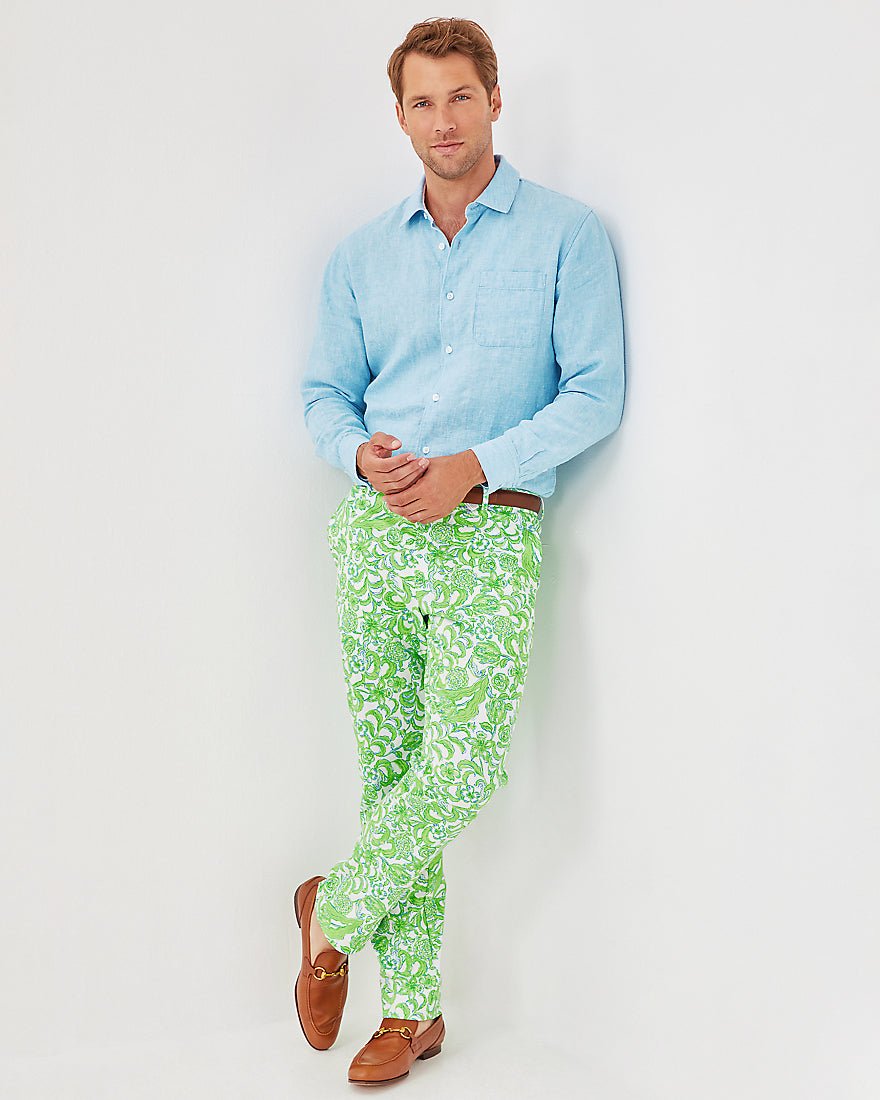 Mens Stuff Mizner Stretch Pant - Resort White Lil Daffodil Hill