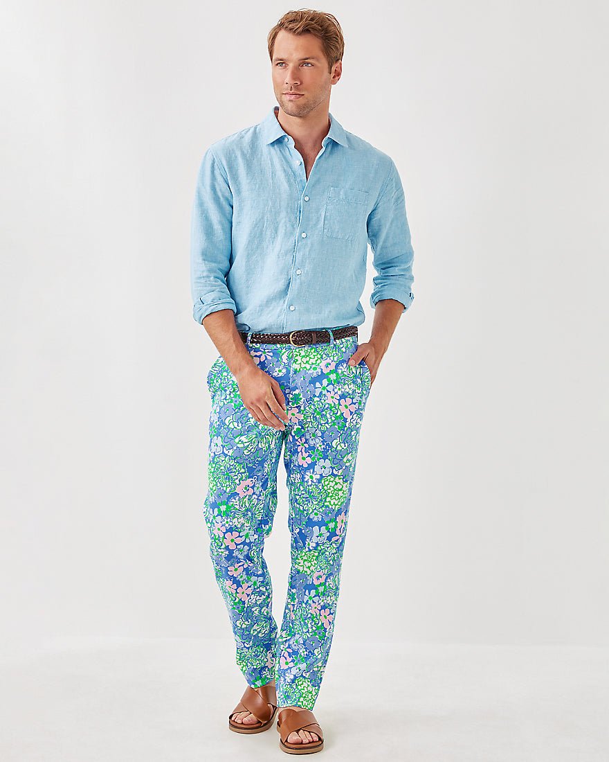 Mens Stuff Mizner Stretch Pant - Sunwashed Blue Plumes In Bloom