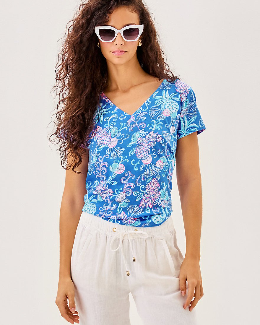 Meredith Tee - Sunwashed Blue Citrus Crush