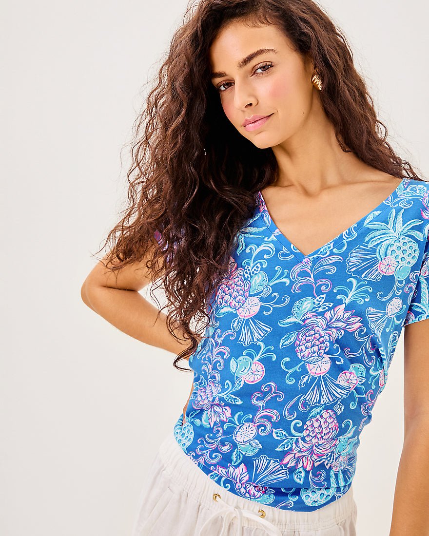 Meredith Tee - Sunwashed Blue Citrus Crush