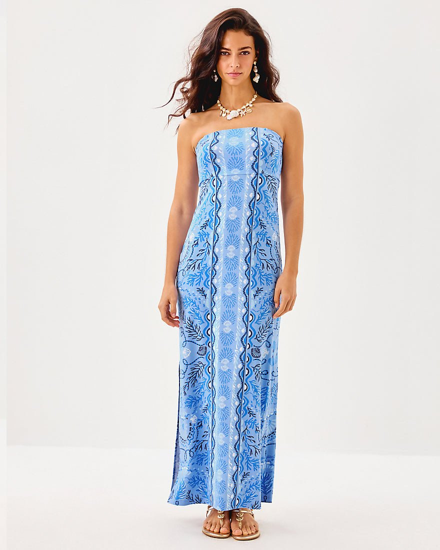 Noa Strapless Maxi Dress - Jacaranda Blue Knotty And Nice
