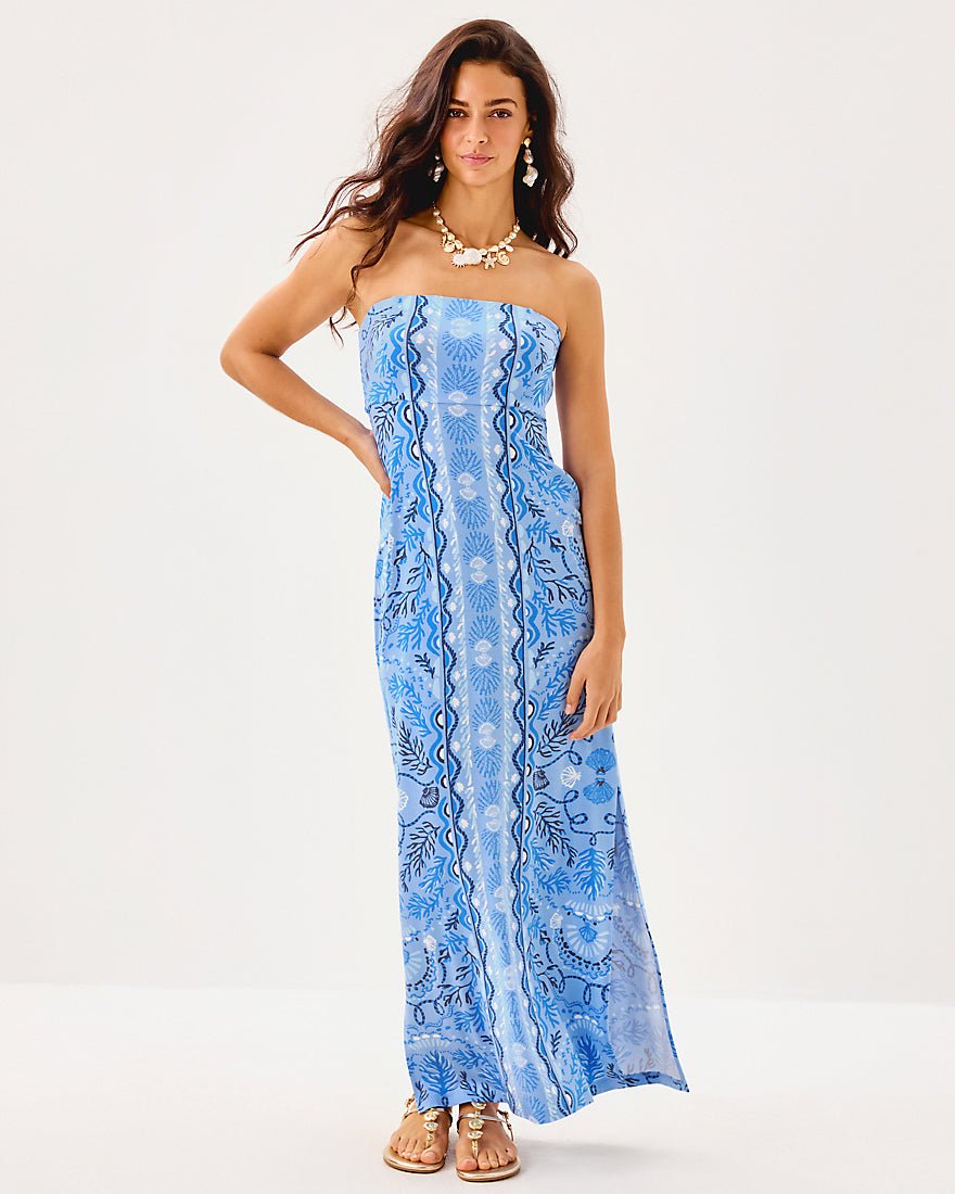 Noa Strapless Maxi Dress - Jacaranda Blue Knotty And Nice