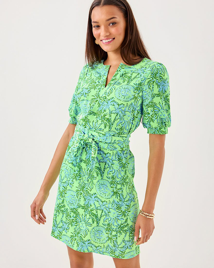 Olivine Short Sleeve Dress - Cool Mint Catchin Rays