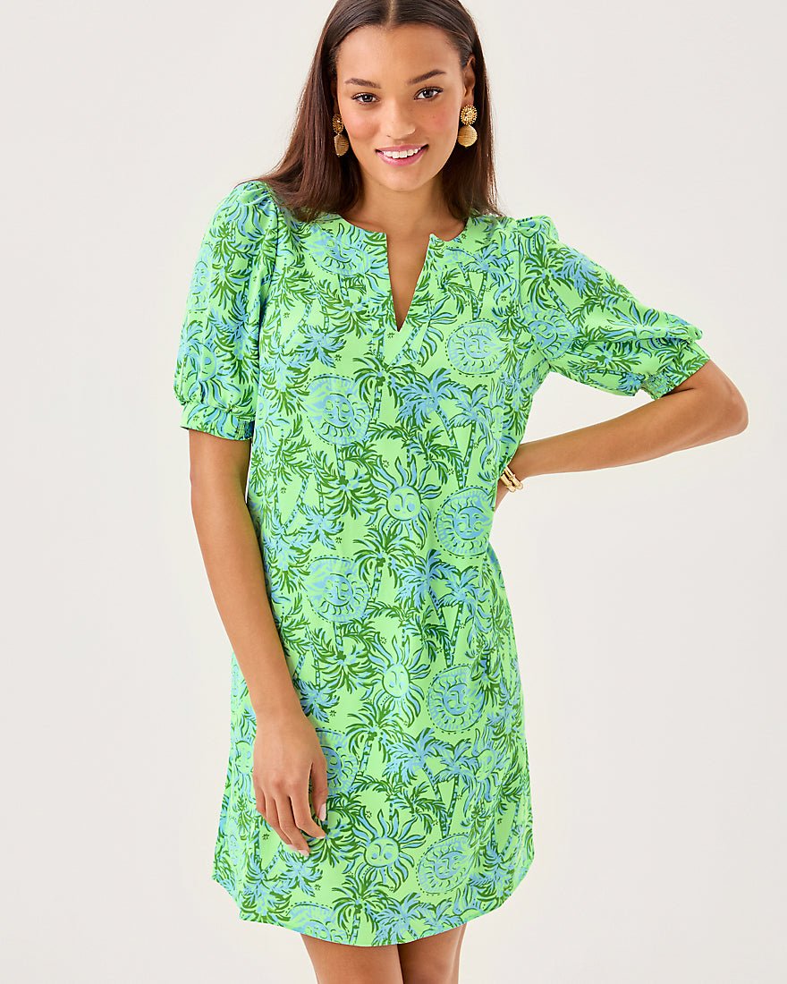 Olivine Short Sleeve Dress - Cool Mint Catchin Rays