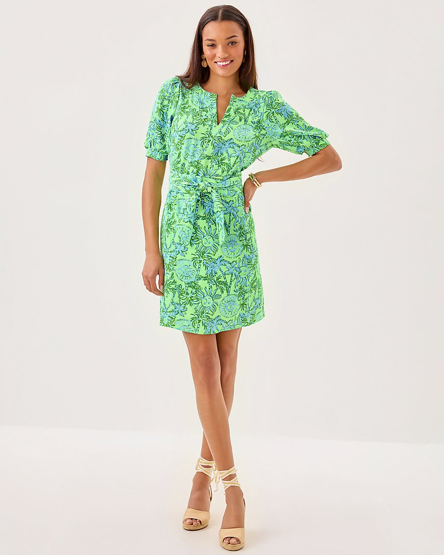 Olivine Short Sleeve Dress - Cool Mint Catchin Rays