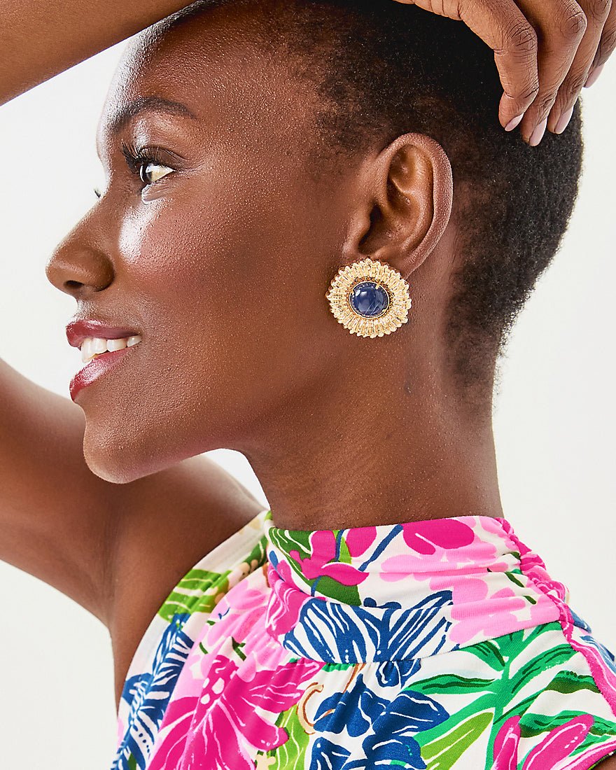 One Final Fling Stud Earrings - Starlight Navy