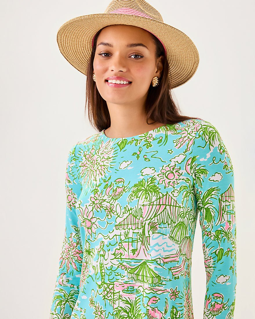 Ophelia Three Quarter Sleeve Dress - Fresh Water Blue Sunbathers Bliss