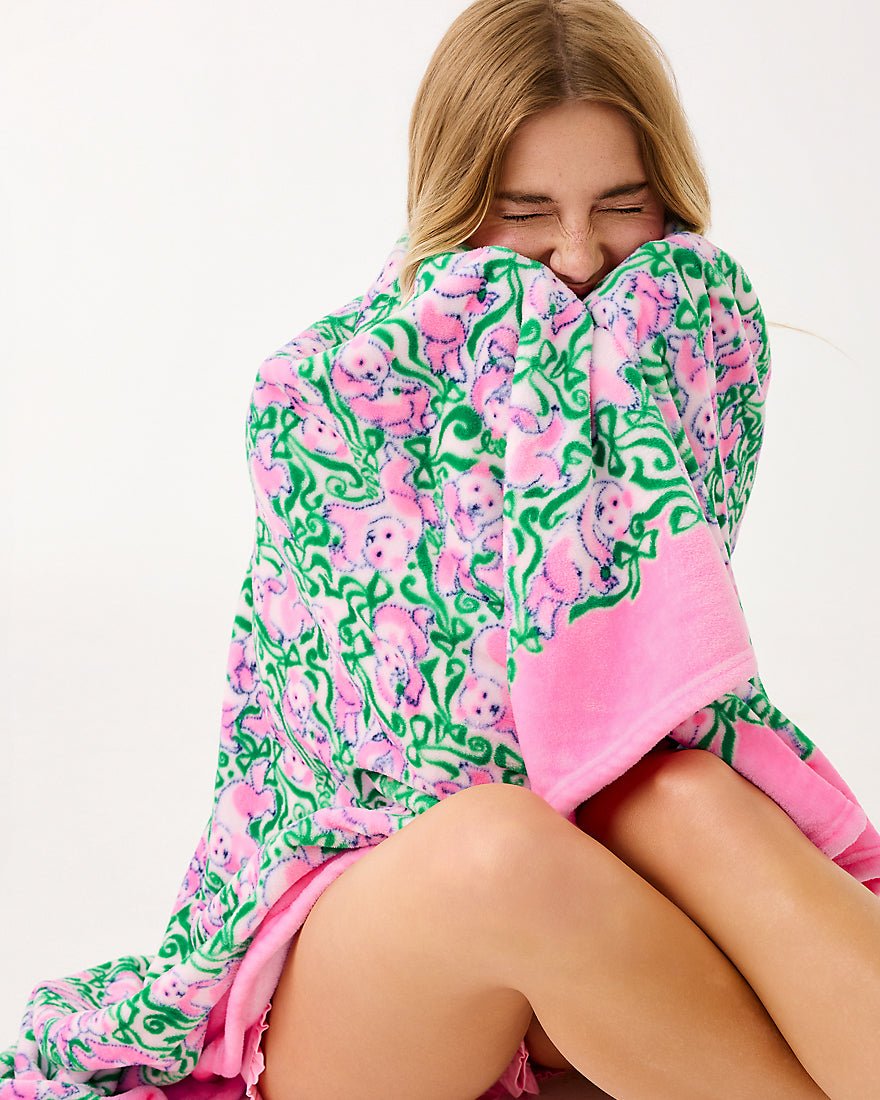 Paradise Engineered Blanket - Pink Quartz Panda N Bows