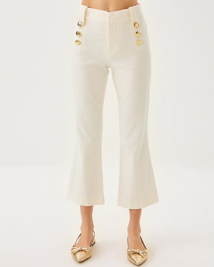 Parrish High Rise Crop Flare Pant - Coconut