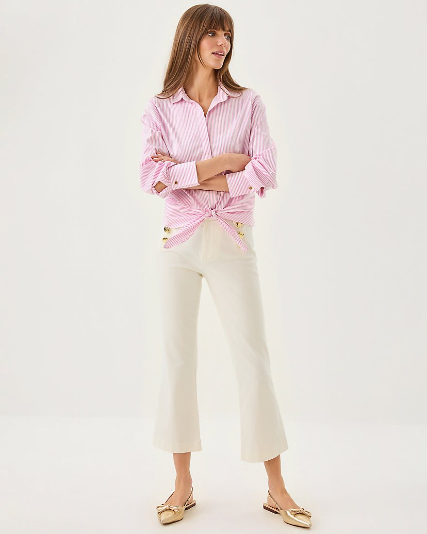 Parrish High Rise Crop Flare Pant - Coconut