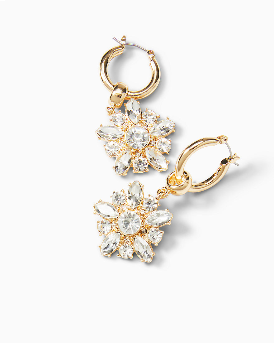 Party Charm Hoop Earrings - Gold Metallic