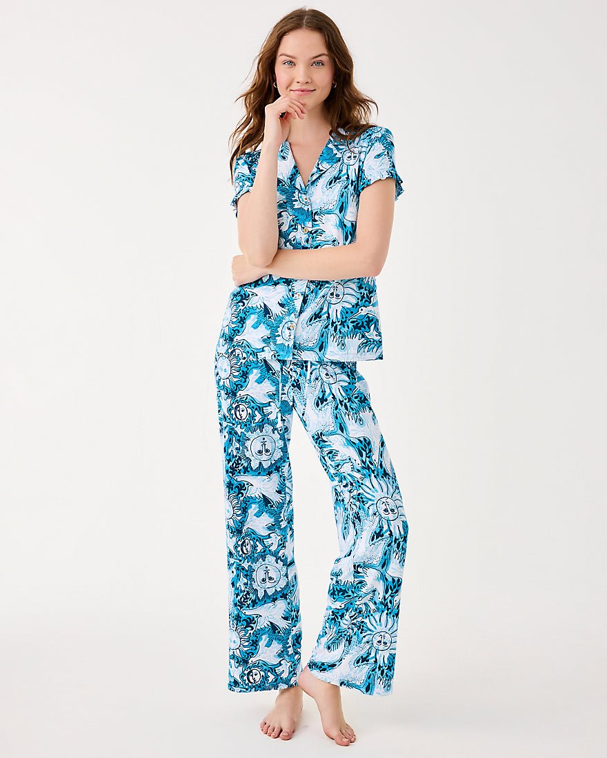 Lilly Pulitzer - Pj Knit Pant - Bellevue Blue Lilly Gulls