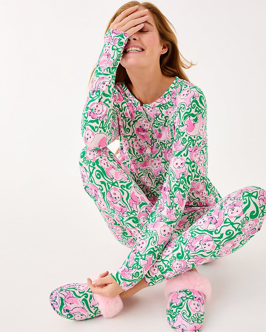 Plush Clara Slipper - Pink Quartz Panda N Bows