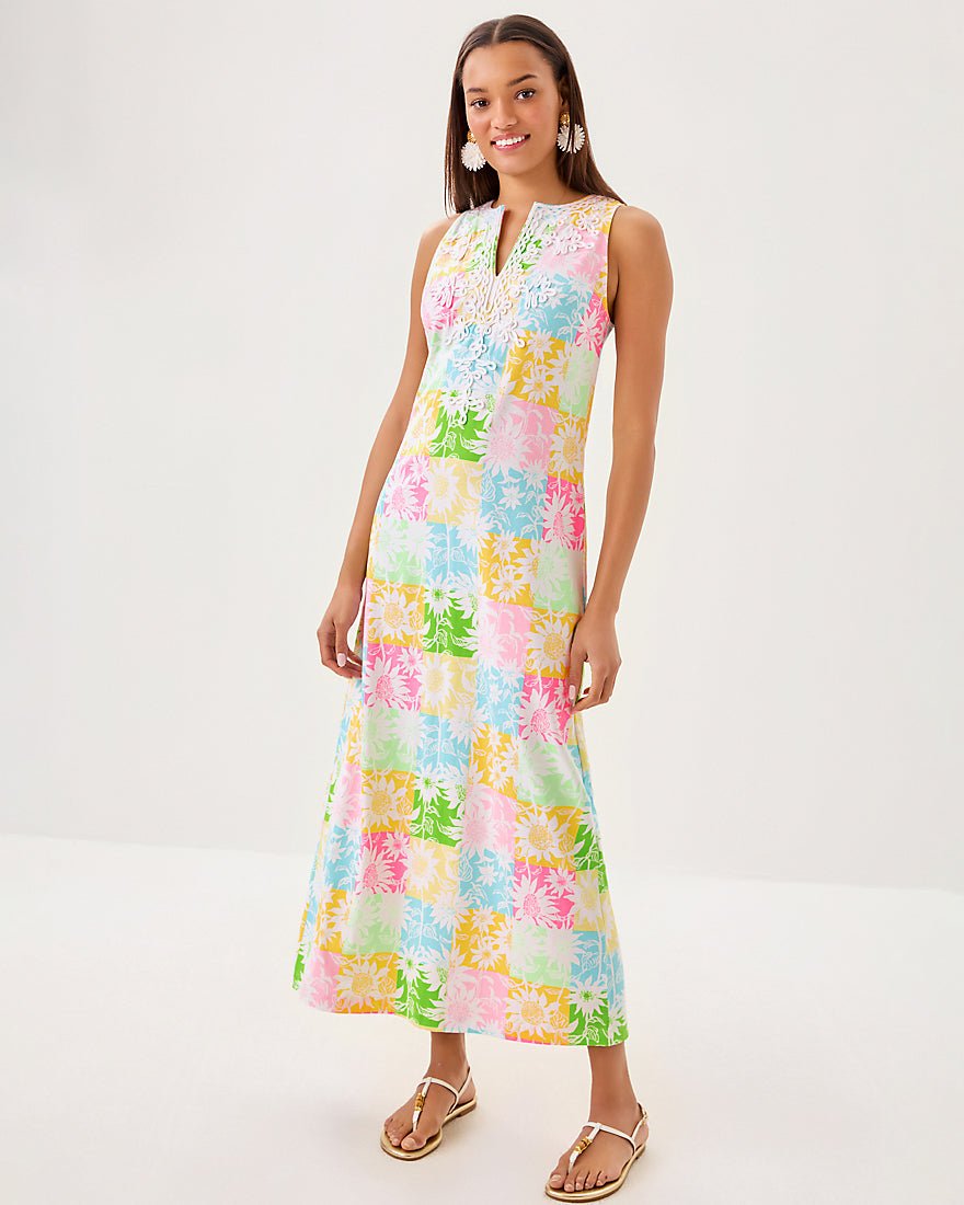 Raina Maxi Dress - Multi Via Sunny Sunflowers