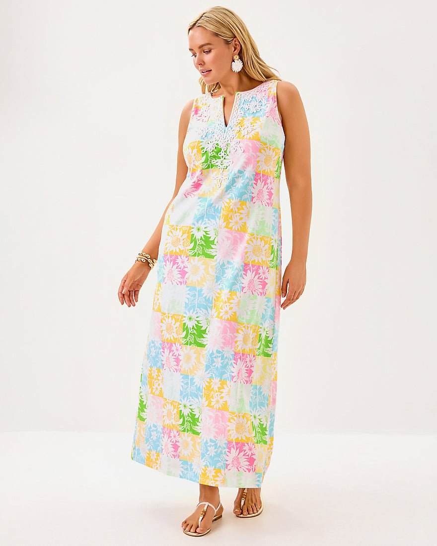 Raina Maxi Dress - Multi Via Sunny Sunflowers