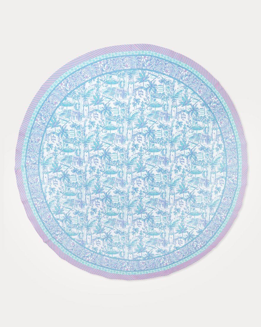 Round Printed Tablecloth - Resort White Pb Playground