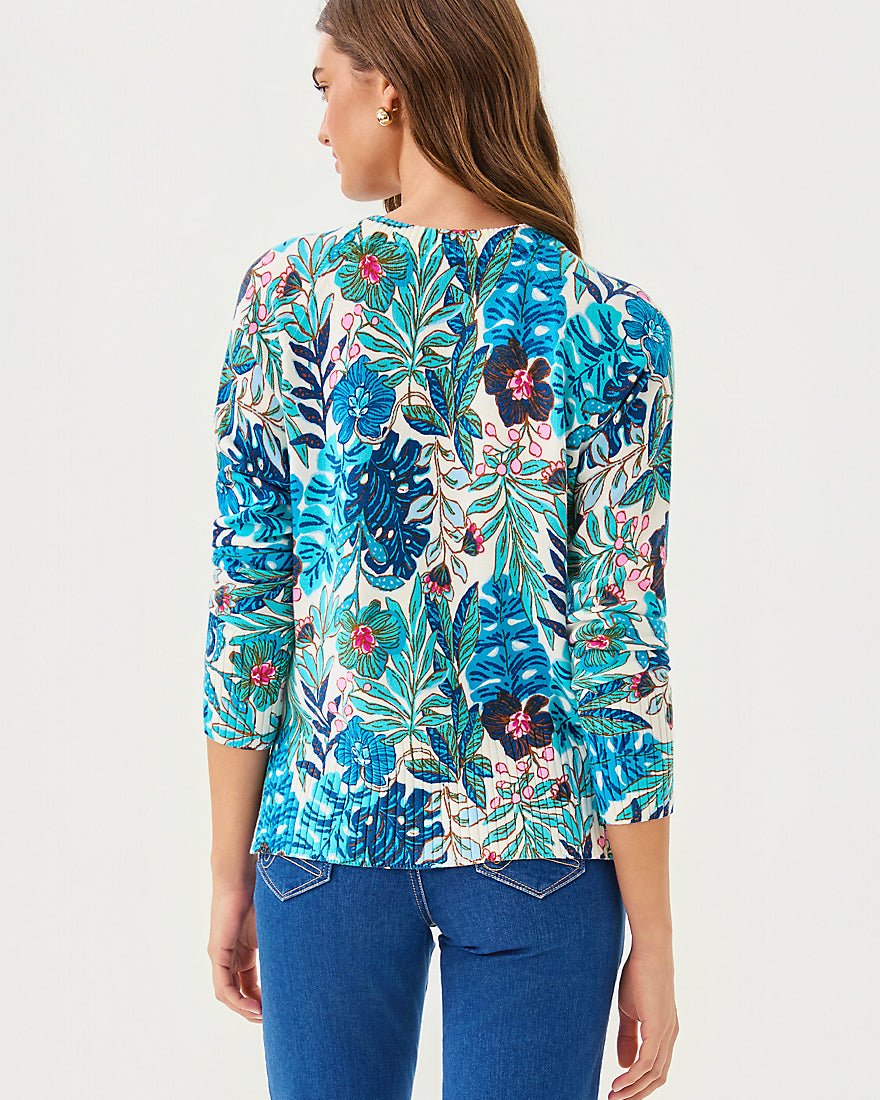 Salima Sweater - Breezy Aqua Best Fronds Forever