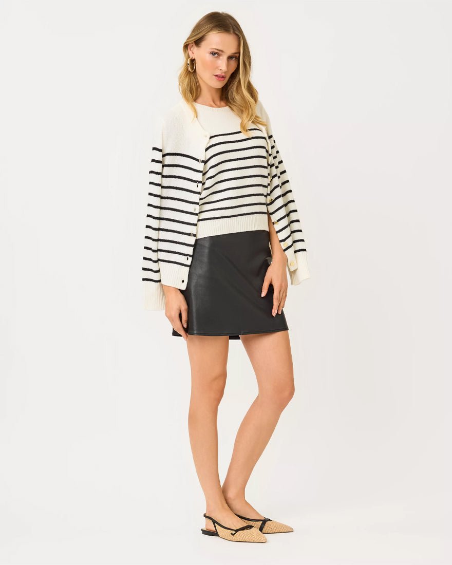 Sarissa Stretch Coated Mini Skirt - Noir