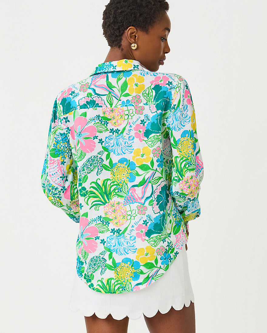 Sea View Button Down Top