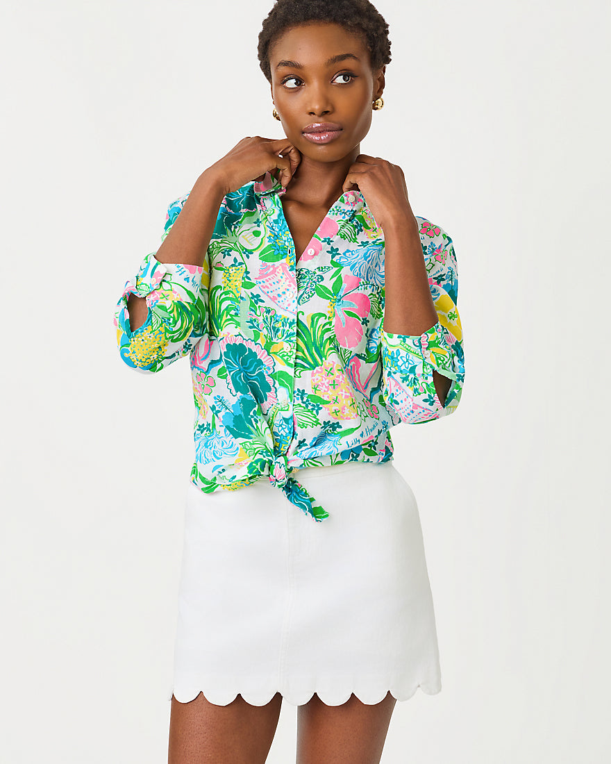 Sea View Button Down Top